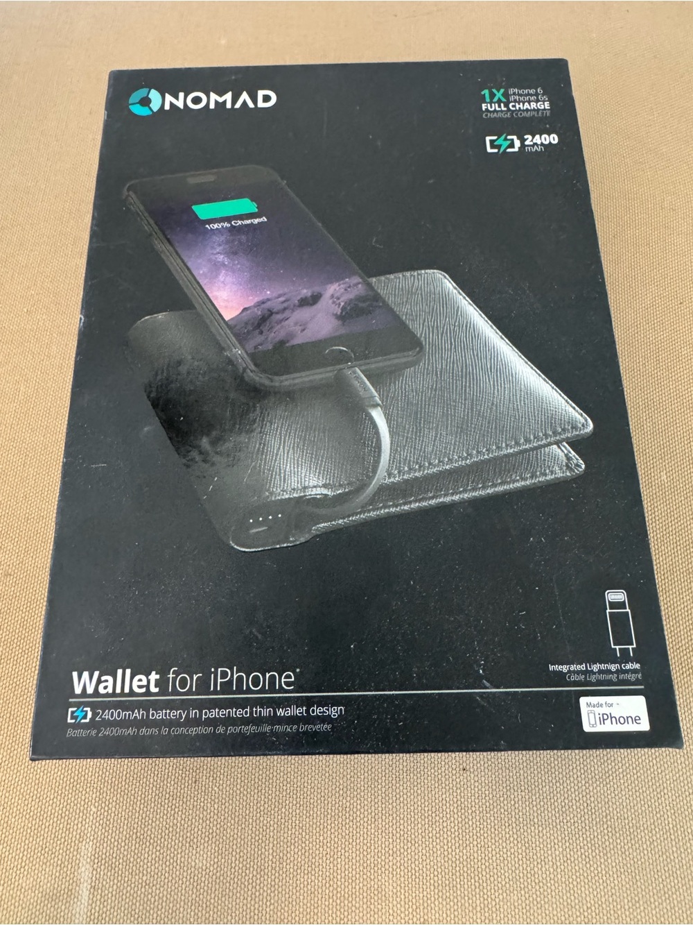 Nomad Wallet for iPhone Wallet Battery Pack NWT